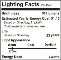7 Watt LED MR16 Bulb - GU5.3 Bipin - 500 Lumens - 2700K Warm White - 12V - Dimmable