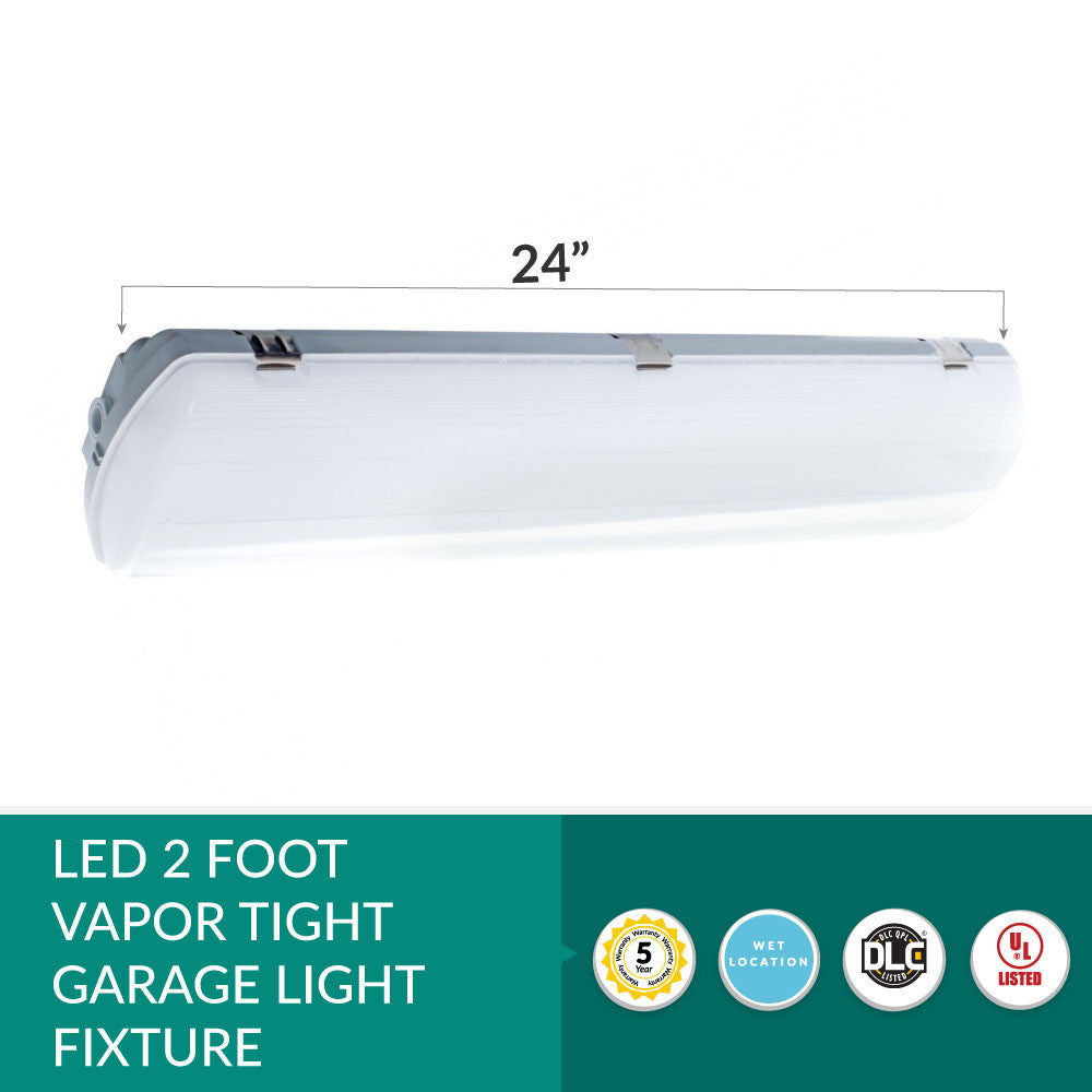 LED 2 Foot Vaportight - 25 Watt - 3125 Lumens - 4000K Cool White - 120-277V - Ceiling or Conduit Mount