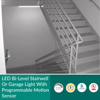 40 Watt Linear Stairwell Light - with Bi-Level Sensor - 4200 Lumens - 4000K Cool White - 120-277V - Ceiling Or Wall Mount - Dimmable