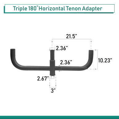 3 Light Bullhorn mounting bracket, 180 Degrees - slips on 2-3/8 In. round pole - 42 Inches Across