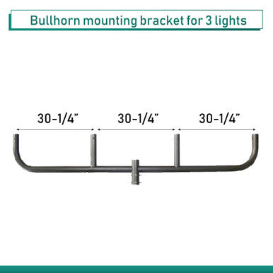 Bullhorn mounting bracket for 4 lights - 180 degrees, slips on 2-3/8 pole - HUGE - 90 inches across