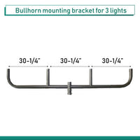 Bullhorn mounting bracket for 4 lights - 180 degrees, slips on 2-3/8 pole - HUGE - 90 inches across