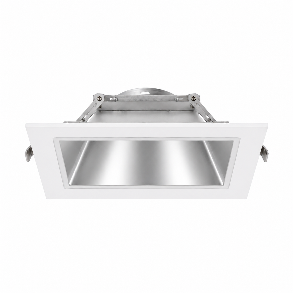 6in. Lensed Wall Wash Trim, Square, Semi Specular Clear Reflector