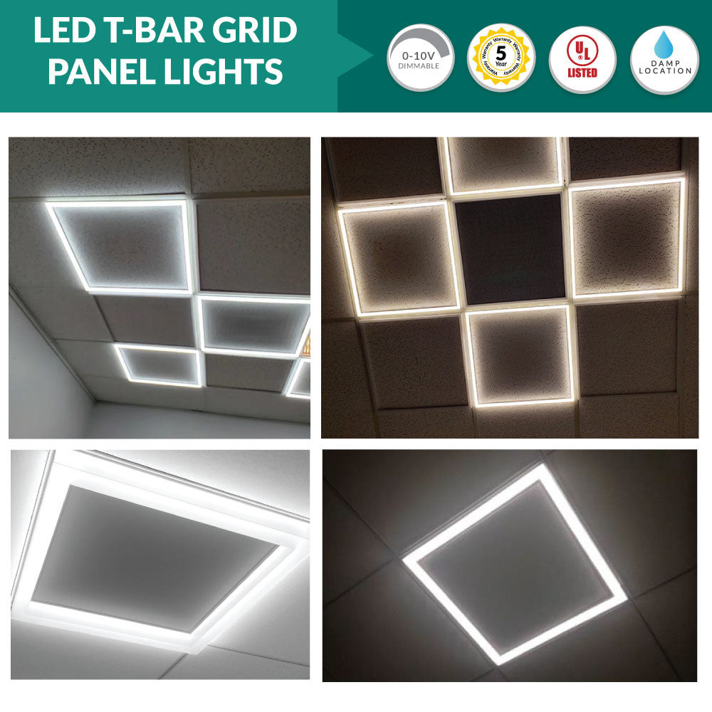 Edge Lit LED Ceiling Tile Light - 2x2 -  4000K Cool White