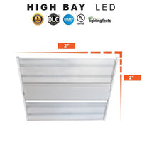 205 Watt Linear LED High Bay Light - 2x2 Foot - 27000 Lumens - 5000K Daylight - 120-277V - Dimmable