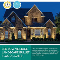 24 Watt LED Landscape Light with Knuckle Mount - Integrated LED - 2500 Lumens - 5000K Daylight - 12V