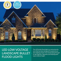 24 Watt LED Landscape Light with Knuckle Mount - Integrated LED - 2500 Lumens - 5000K Daylight - 12V