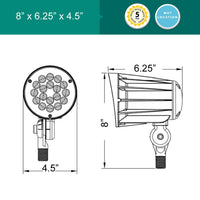 32 Watt LED Landscape Light with Knuckle Mount - Integrated LED - 3500 Lumens - 3000K Soft White - 12V