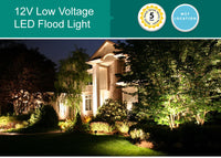 Low Voltage LED Landscape Flood Light - Knuckle Mount - 6 Watt - 500 - Lumens - 3000K Soft White - Bronze - 12V