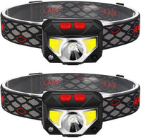 2-Pack Rechargeable Headlamp Flashlight, Motion Sensor, IPX4 Waterproof, Bright White Cree Led & Red Light,  - Free With 1,000 Reward Points. Exclusive loyalty program offer only!
