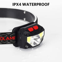 2-Pack Rechargeable Headlamp Flashlight, Motion Sensor, IPX4 Waterproof, Bright White Cree Led & Red Light,  - Free With 1,000 Reward Points. Exclusive loyalty program offer only!