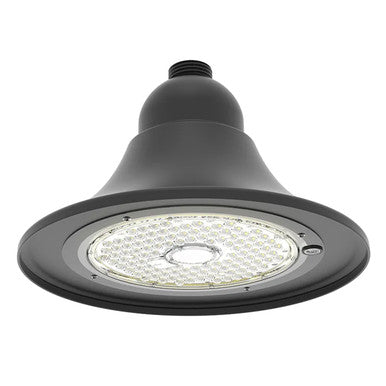Designer Bell LED Double Head Solar Post Top - 23 Inch Diameter - 50 Watt - 8000 Lumens - Color Temperature Selectable 30K/40K/50K - 4 Inch Tennon Adaptor - Bronze Finish