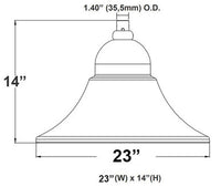 Designer Bell LED Single Head Solar Post Top - 23 Inch Diameter - 50 Watt - 8000 Lumens - Color Temperature Selectable 30K/40K/50K - 3 Inch Tennon Adaptor - Bronze Finish