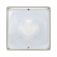 60 Watt LED Square Garage Canopy Light - Ceiling or Conduit Mount - 8000 Lumens - 5000K Daylight - 120-277V- White