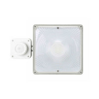 Square LED Canopy Light with PIR Motion Sensor - 40 Watt - Ceiling or Conduit Mount - 5400 Lumens - 5000K Daylight - 120-277V - White