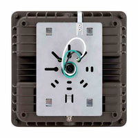 Square LED Canopy Light - 40 Watt - Ceiling or Conduit Mount - 5400 Lumens - 5000K Daylight - 120-277V - Bronze