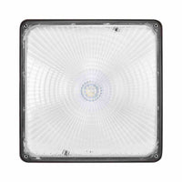 Square LED Canopy Light - 40 Watt - Ceiling or Conduit Mount - 5400 Lumens - 5000K Daylight - 120-277V - Bronze