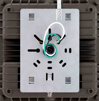 Square LED Canopy Light with PIR Motion Sensor - 40 Watt - Ceiling or Conduit Mount - 5400 Lumens - 5000K Daylight - 120-277V- Bronze