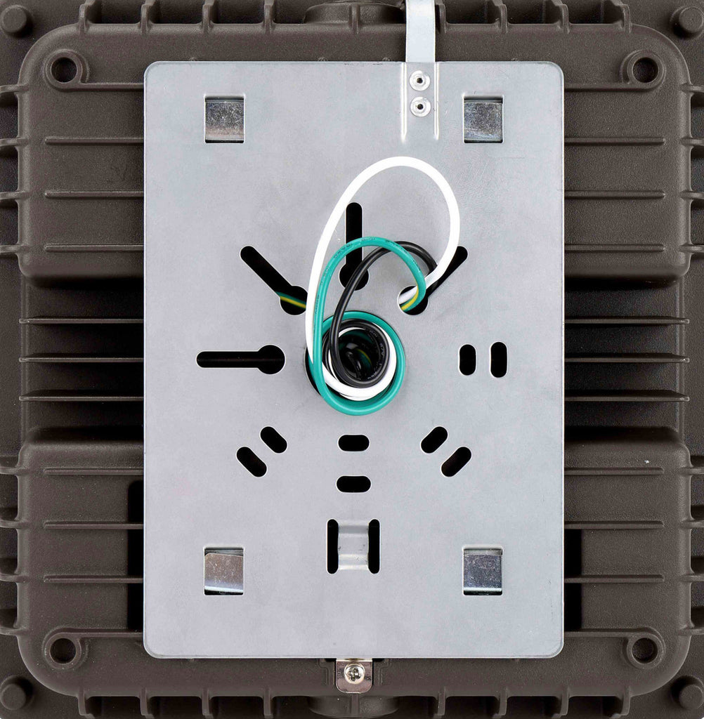 Square LED Canopy Light with PIR Motion Sensor - 40 Watt - Ceiling or Conduit Mount - 5400 Lumens - 5000K Daylight - 120-277V- Bronze