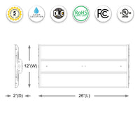 110 Watt Adjustable High Bay LED Light - 1 x 2 Foot - 15000 Lumens - 5000K Daylight - 120-277V