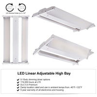 165 Watt Adjustable High Bay LED Light - 1 x 2 Foot - 23000 Lumens - 5000K Daylight - 120-277V