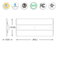 165 Watt Adjustable High Bay LED Light - 1 x 2 Foot - 23000 Lumens - 5000K Daylight - 120-277V