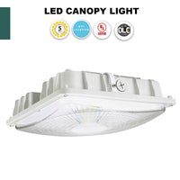 Square LED Canopy Light - 40 Watt - Ceiling or Conduit Mount - 5400 Lumens - 5000K Daylight - 120-277V- White
