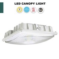 Square LED Canopy Light - 40 Watt - Ceiling or Conduit Mount - 5400 Lumens - 5000K Daylight - 120-277V- White