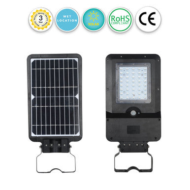 LED Solar Dusk to Dawn Light - 15 Watt - 1600 Lumens - 6000K Daylight - Wall or Post Mount - with PIR Motion Sensor