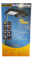 LED Solar Dusk to Dawn Light - 15 Watt - 1600 Lumens - 6000K Daylight - Wall or Post Mount - with PIR Motion Sensor