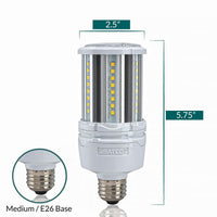 18 Watt LED Corn Bulb - Metal Halide Retrofit -2300 Lumens - 2700K Warm White - 120-277V - E26 Medium Base - Ballast Bypass