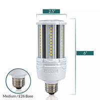 22 Watt LED Corn Bulb - Metal Halide Retrofit -2800 Lumens - 2700K Warm White - 120-277V - E26 Medium Base - Ballast Bypass