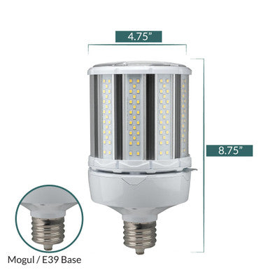 80 Watt LED Corn Bulb - Metal Halide Retrofit -11000 Lumens - 4000K Cool White - 120-277V - E39 Mogul Base - Ballast Bypass