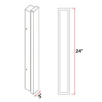 Decorative Edge Lit LED Wall Sconce - 24in.X3in. - 24 Watt - Max Lumens 2061 - Color Temperature Selectable 30K/40K/50K - 120-277V - Black Finish