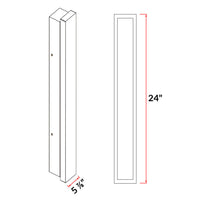 Decorative Edge Lit LED Wall Sconce - 24in.X5-7/8in. - 24 Watt - Max Lumens 2001 - Color Temperature Selectable 30K/40K/50K - 120-277V - Black Finish