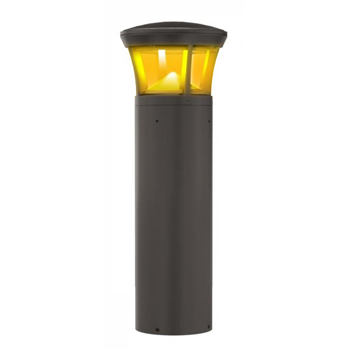 Turtle Friendly Amber LED Bollard - Dome Top - Selectable 24/15/12 Watt - 24 Inch - 120/277V - Bronze Finish