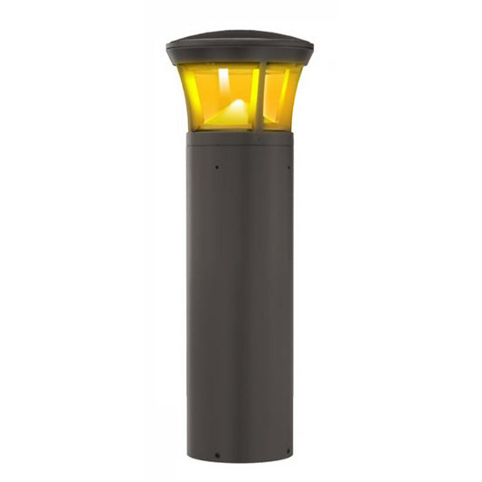 Turtle Friendly Amber LED Bollard - Dome Top - Selectable 24/15/12 Watt - 24 Inch - 120/277V - Bronze Finish