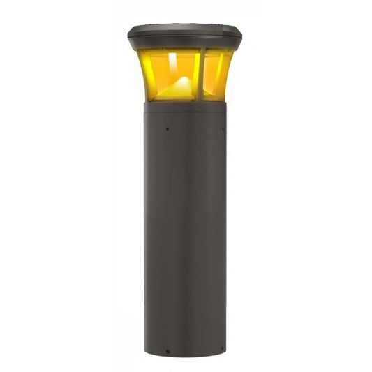 Turtle Friendly Amber LED Bollard - Flat Top - Selectable 24/15/12 Watt - 24 Inch - 120/277V - Bronze Finish