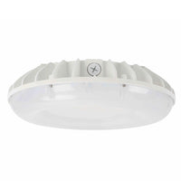 30 Watt LED Round Garage Canopy Light - Ceiling or Conduit Mount - 3600 Lumens - 5000K Daylight - 120-277V - White Finish