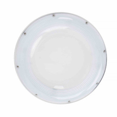 45 Watt LED Round Garage Canopy Light - Ceiling or Conduit Mount - 5000 Lumens - 5000K Daylight - 120-277V - White Finish