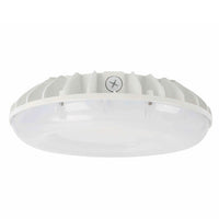 45 Watt LED Round Garage Canopy Light - Ceiling or Conduit Mount - 5000 Lumens - 5000K Daylight - 120-277V - White Finish