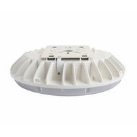 60 Watt LED Round Garage Canopy Light - Ceiling or Conduit Mount - 7100 Lumens - 5000K Daylight - 120-277V - White Finish