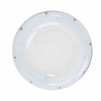 60 Watt LED Round Garage Canopy Light with Emergency Battery Back-Up - Ceiling or Conduit Mount - 7100 Lumens - 5000K Daylight - 120-277V - White Finish