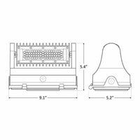 25 Watt LED Rotatable Wallpack - 3375 Lumens - 3000K Soft White - 120-277V - Bronze Finish