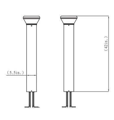 LED Bollard Lights - For Commercial Driveways and Parking Lots - 26W - 3000 Lumens - Color Selectable 3K, 4K, 5K