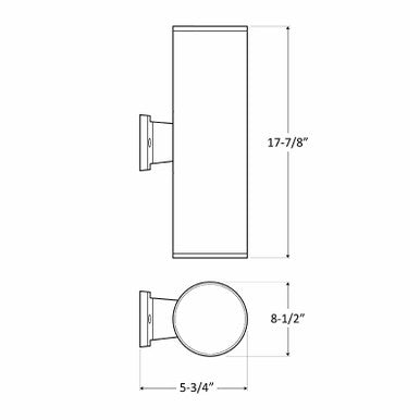 6 Inch LED Cyinder Sconce - 40 Watt - 3200 Lumens - Color Selectable 30K/40K/50K - 120V - Bronze Finish - Dimmable Up/Down Light