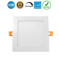 4 Inch Square Edge Lit Recessed LED Downlight - 9 Watt- 630 Lumens - Color Selectable 27K/30K/35K/40K/50K - 120V - Dimmable - Recessed Can Not Required