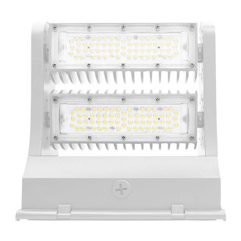 60 Watt LED Rotatable Wallpack - 8100 Lumens - Color Selectable 30K/40K/50K - 120-277V - White Finish