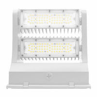 60 Watt LED Rotatable Wallpack - 8100 Lumens - Color Selectable 30K/40K/50K - 120-277V - White Finish