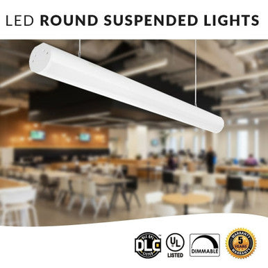 LED Linear-Rounded Office Light - 40 Watt - 4600 Lumens - Color Selectable 35K/40K/50K - 120-277V - With Suspension Hanging Kit